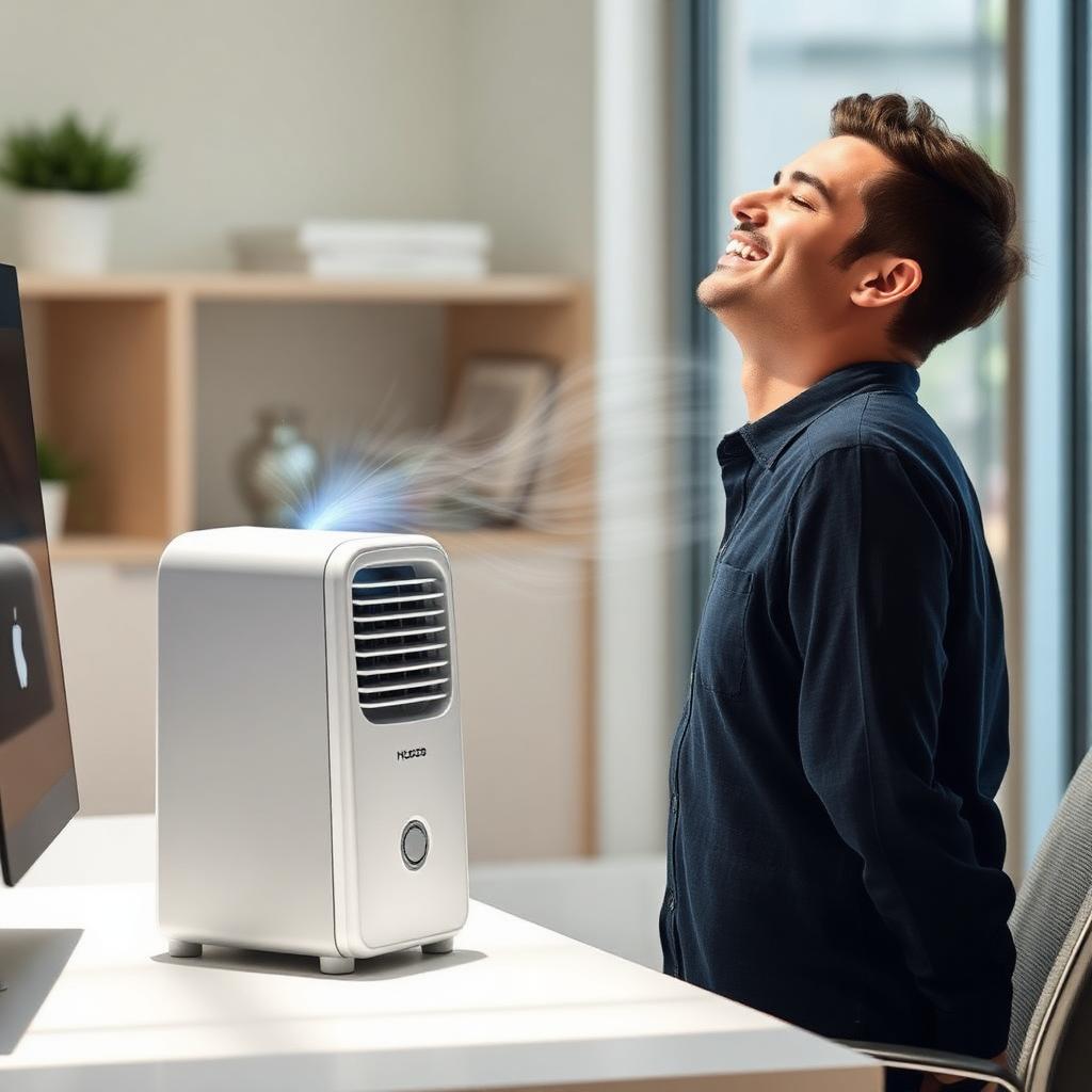 Person enjoying cool breeze from ArcticBlow